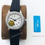 PFF Factory Swiss Patek Aquanaut Luce Lady Watch White Dial Diamond Bezel-Best Patek Philippe Replica Watches
